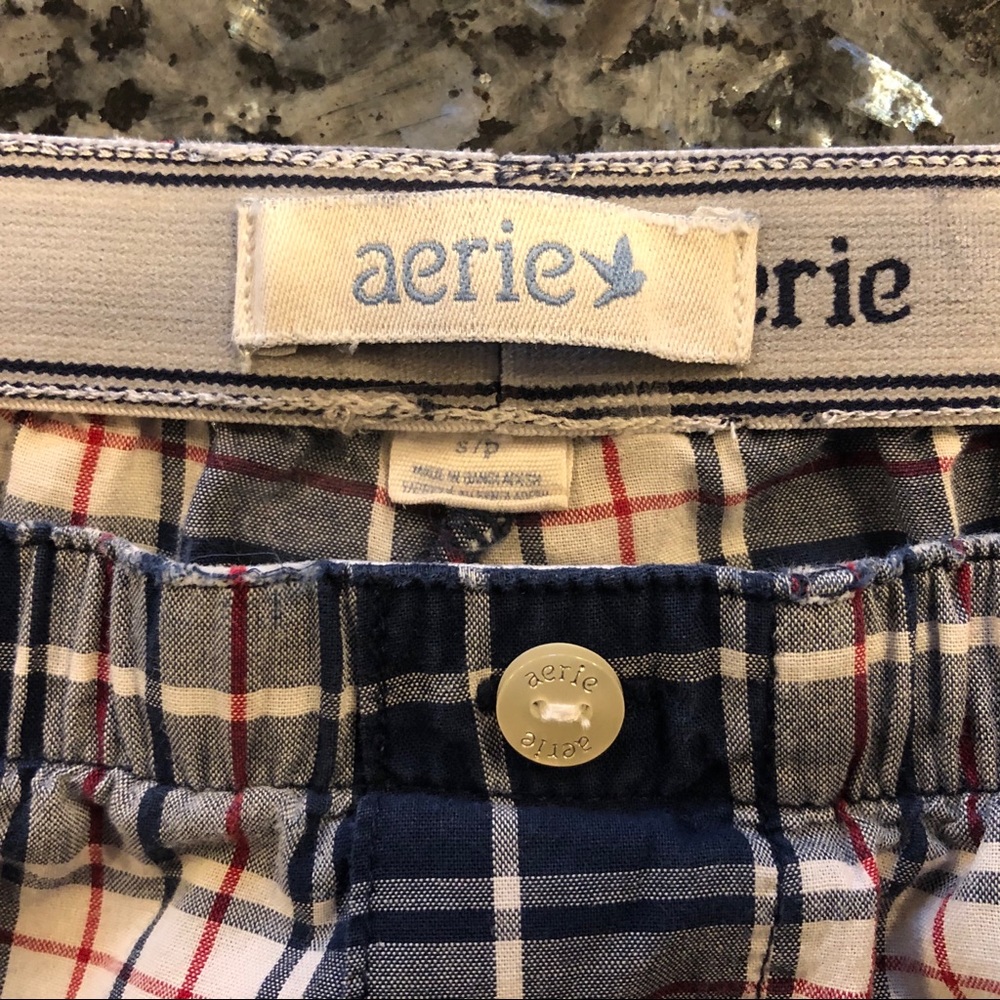 AERIE Navy, White & Red Plaid Pajama Bottoms - Picture 5 of 14